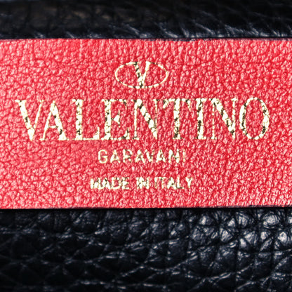 Valentino Garavani Pebbled Calfskin Mini Rockstud Flip-Lock Messenger Bag Black 6 of 9