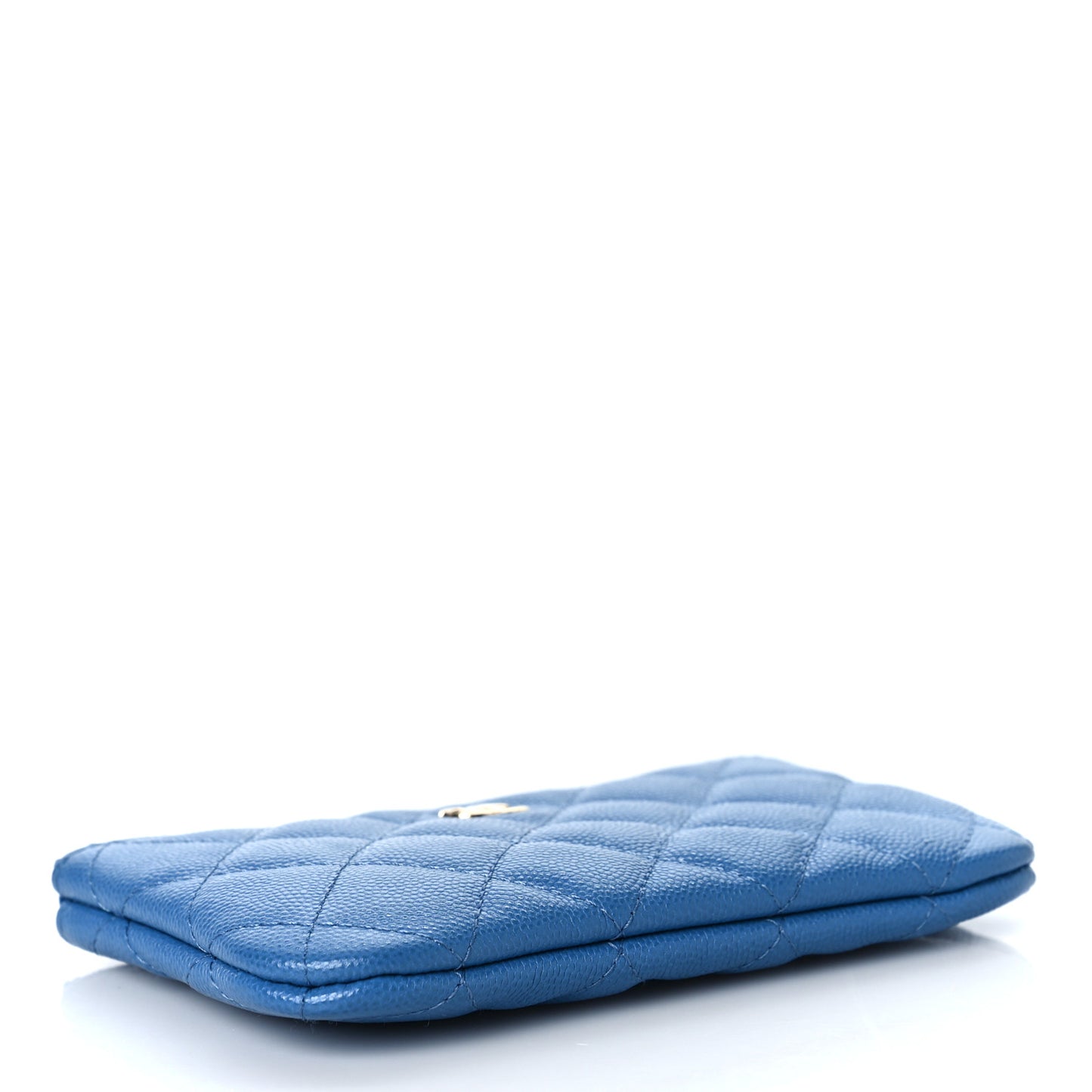 Caviar Quilted Small Cosmetic Case Blue