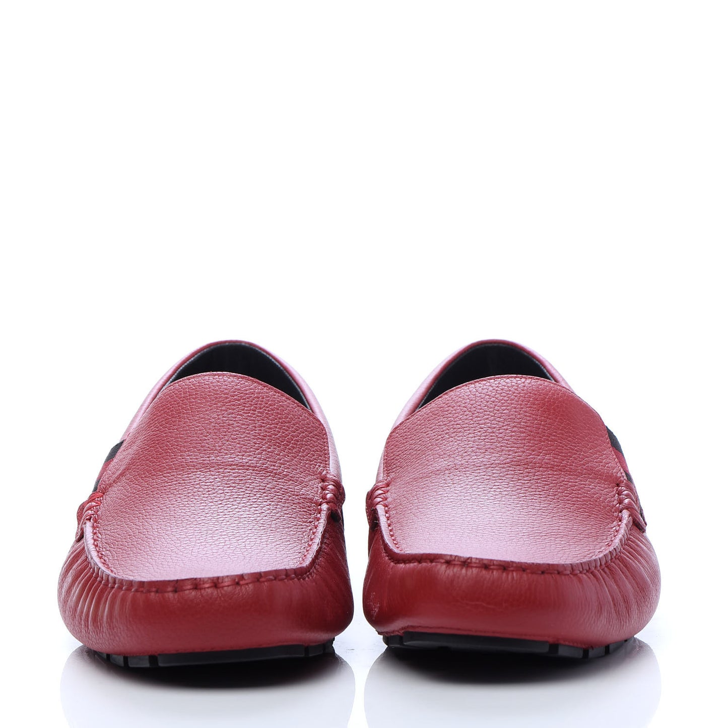 Calfskin Web Mens Driver Loafers 9 Red