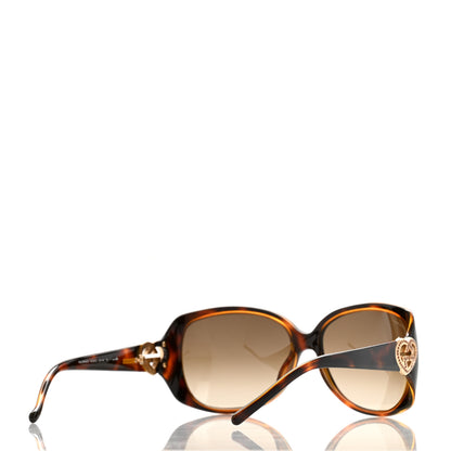 Gucci Acetate Crystal Heart GG3548S Sunglasses Havana Brown 4 of 7