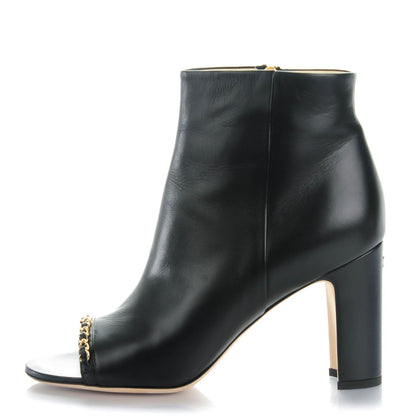 Chanel Lambskin CC Chain Short Boots 39 Black 1 of 8
