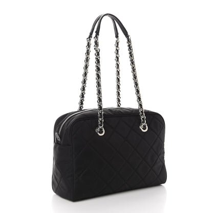 Prada Nylon Tessuto Impuntu Quilted Shoulder Bag Black 3 of 12