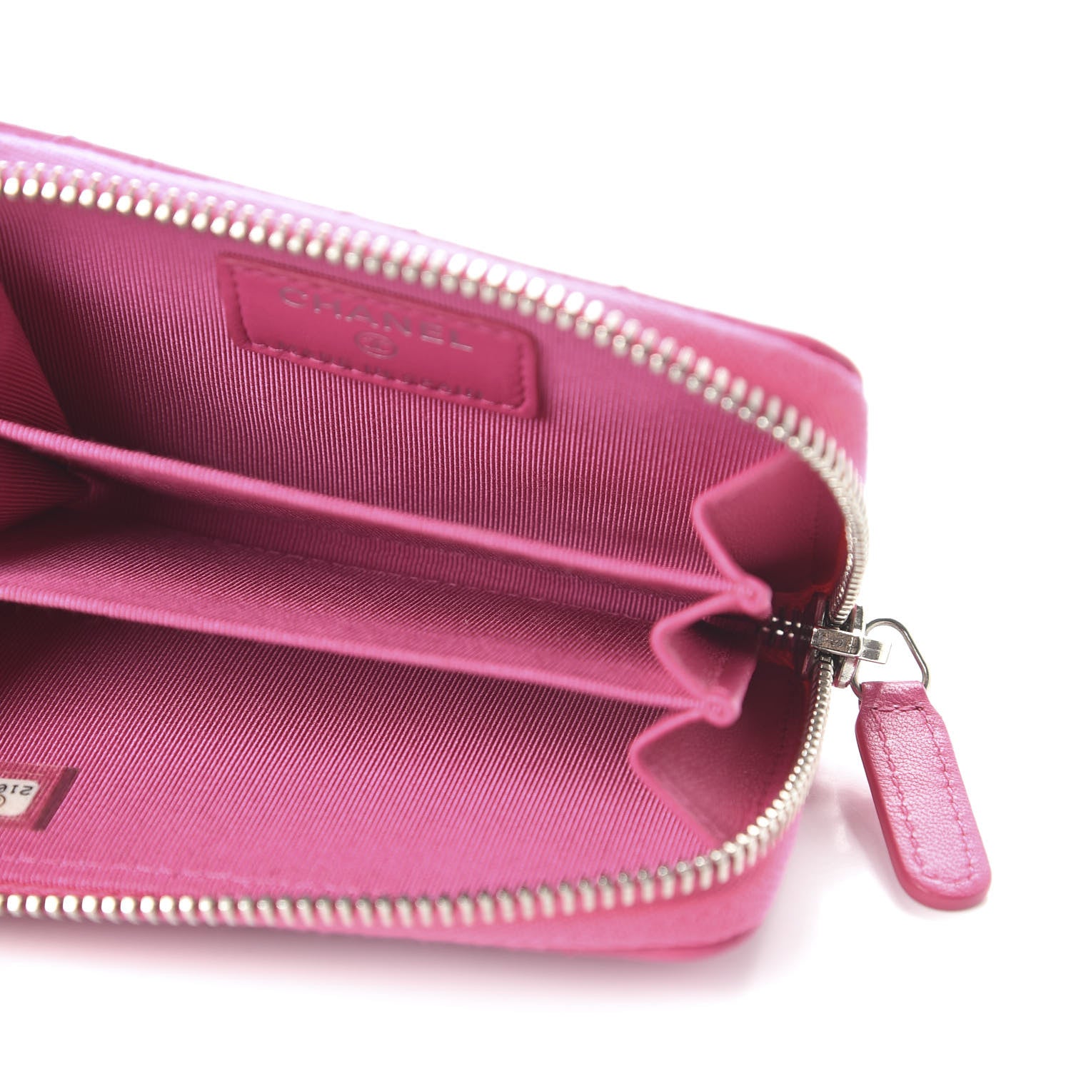 Chanel Lambskin Quilted Zip Around Coin Purse Pink 5 of 11
