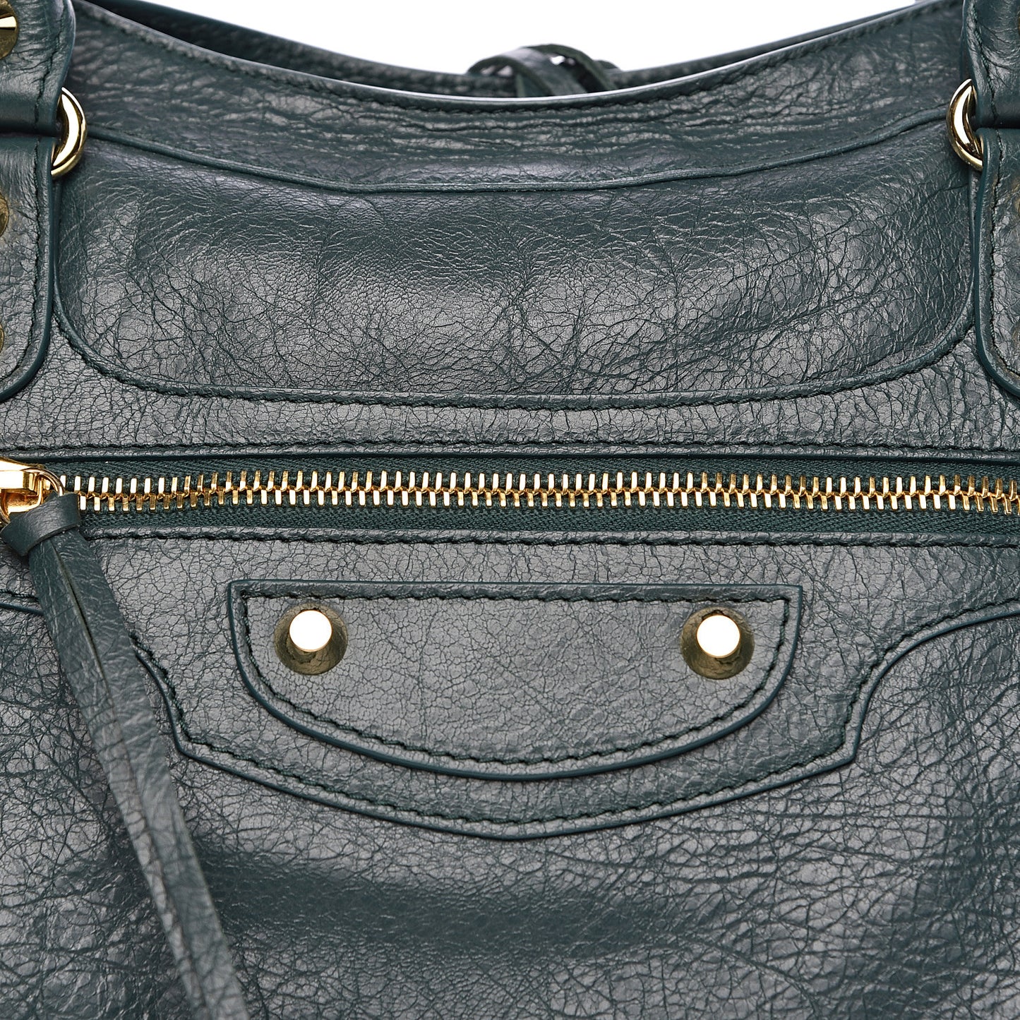 Agneau Classic Gold Hardware City Vert Malachite