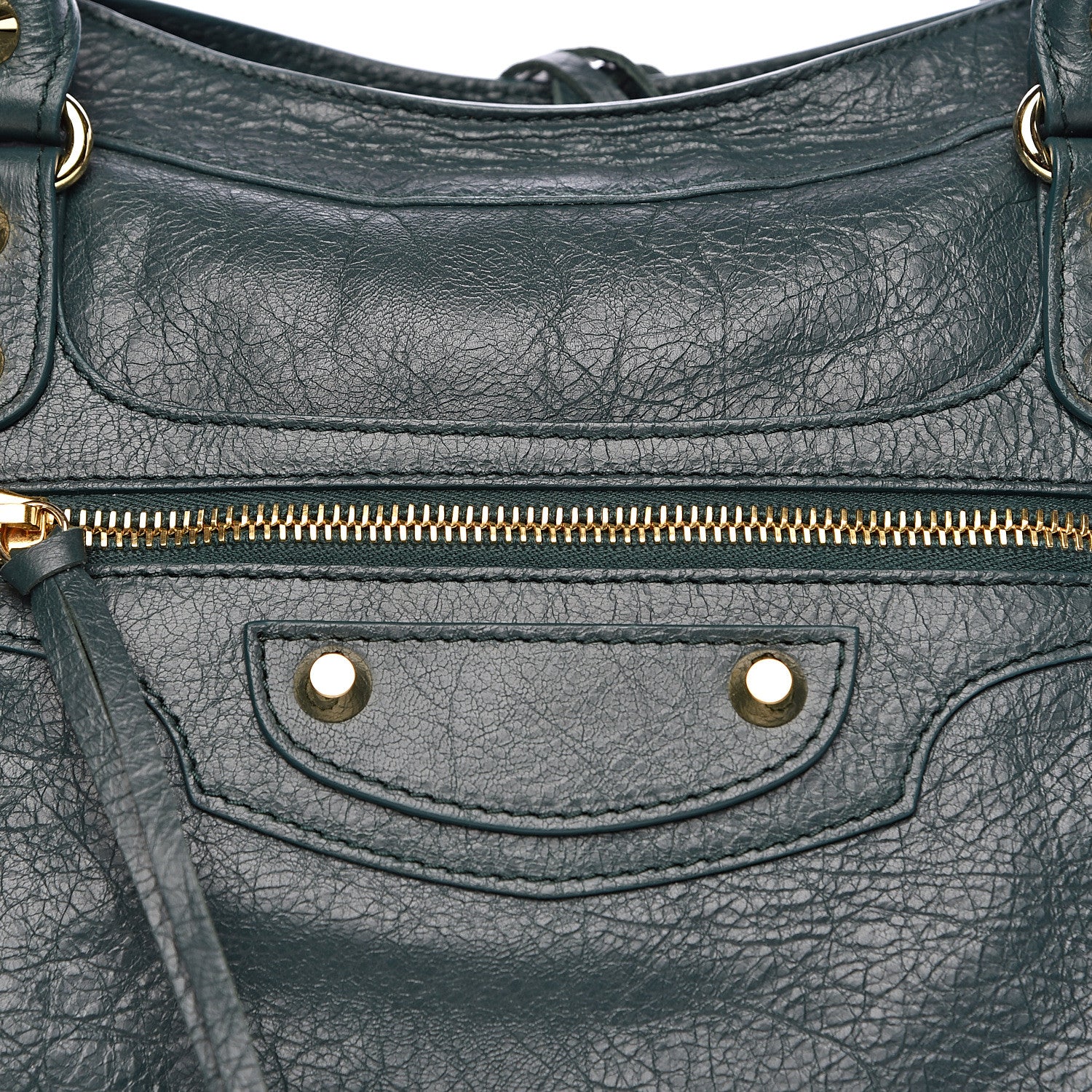 Balenciaga Agneau Classic Gold Hardware City Vert Malachite 8 of 10