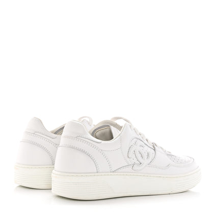 Chanel Calfskin CC Womens Sneakers 40.5 White 4 of 14