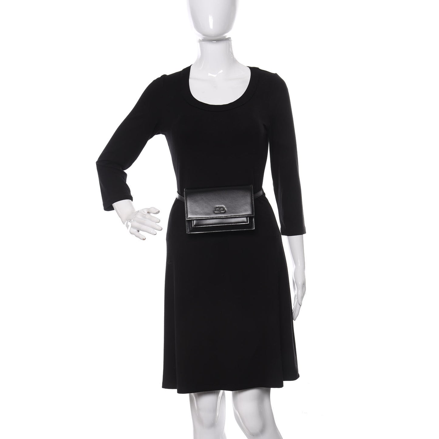 Shiny Box Calfskin Monochrome XS Sharp Belt Bag Black