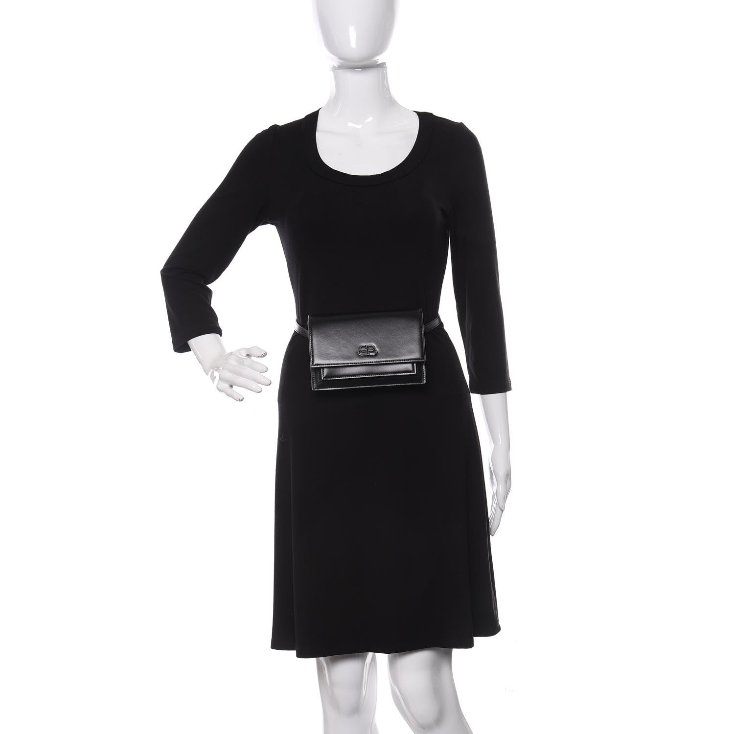 Balenciaga Shiny Box Calfskin Monochrome XS Sharp Belt Bag Black 2 of 12