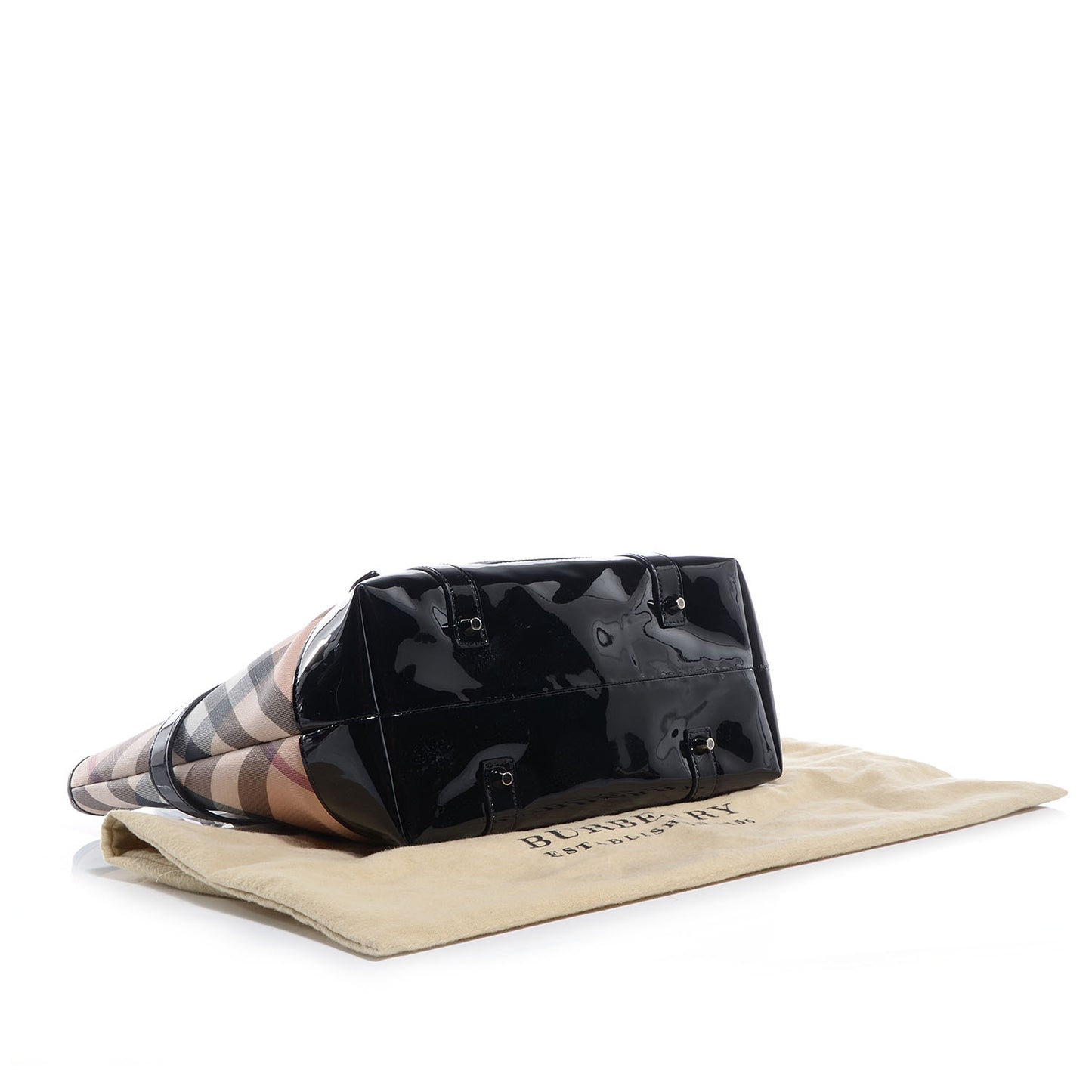 Patent Nova Check Tote Black