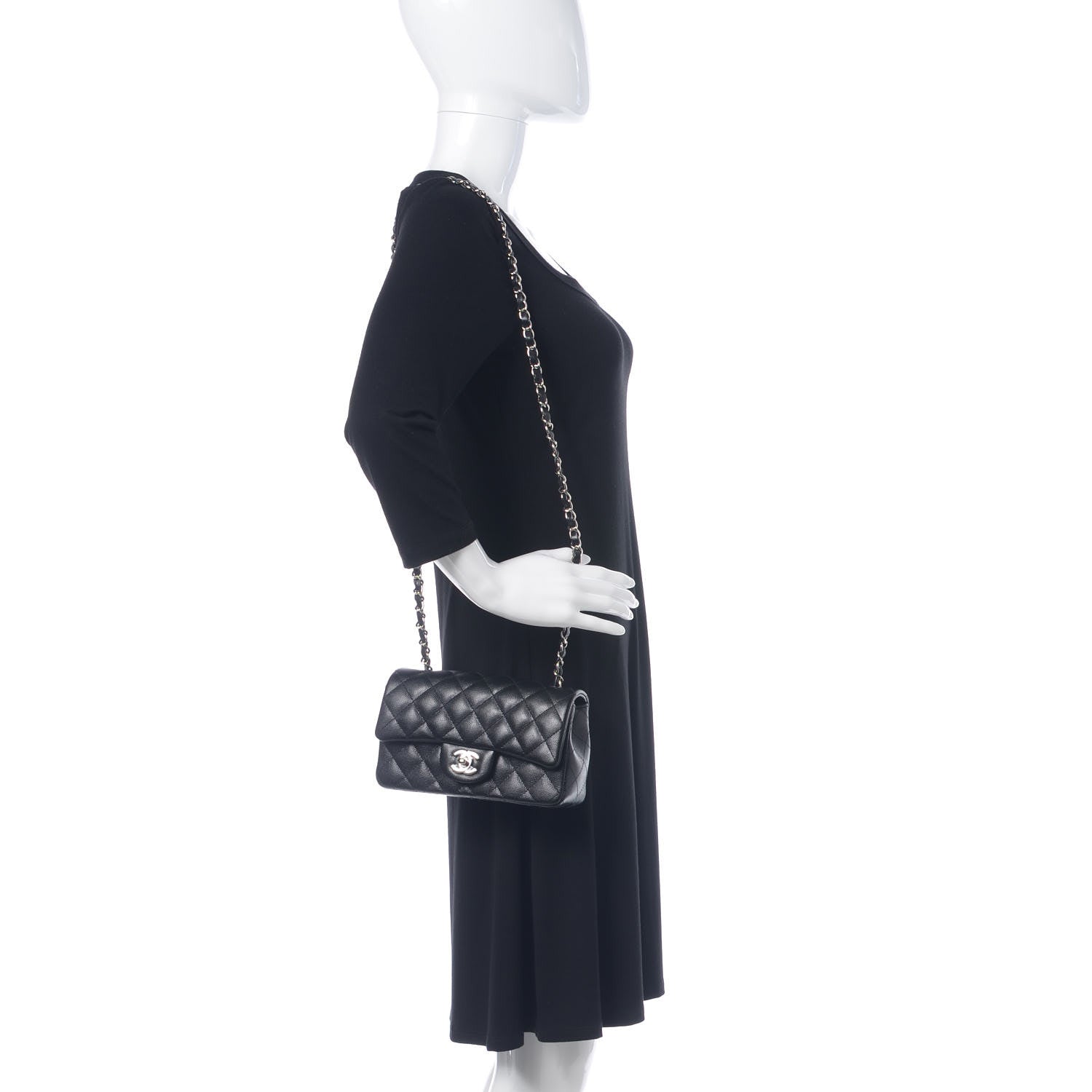 Chanel Caviar Quilted Mini Rectangular Flap Black 2 of 10