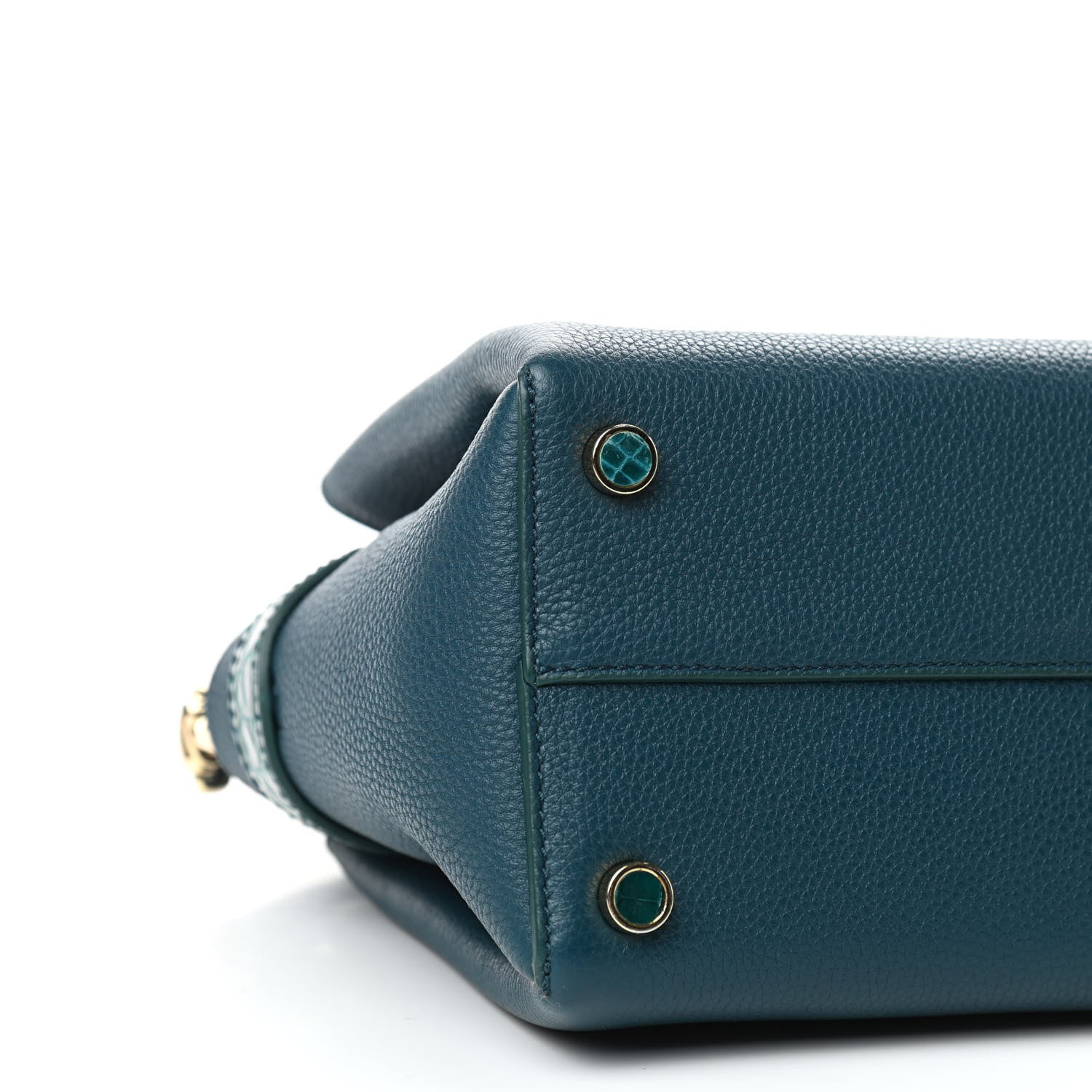 Nancy Gonzalez Calfskin Crocodile Mini Cristie Satchel Blue Green 10 of 12