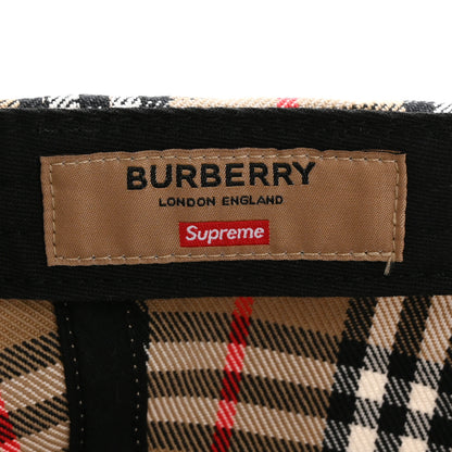 Burberry X SUPREME Cotton Vintage Check Monogram Baseball Hat Archive Beige 8 of 10