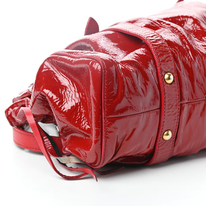 Miu Miu Vernice Gathered Tote Rubino 8 of 9