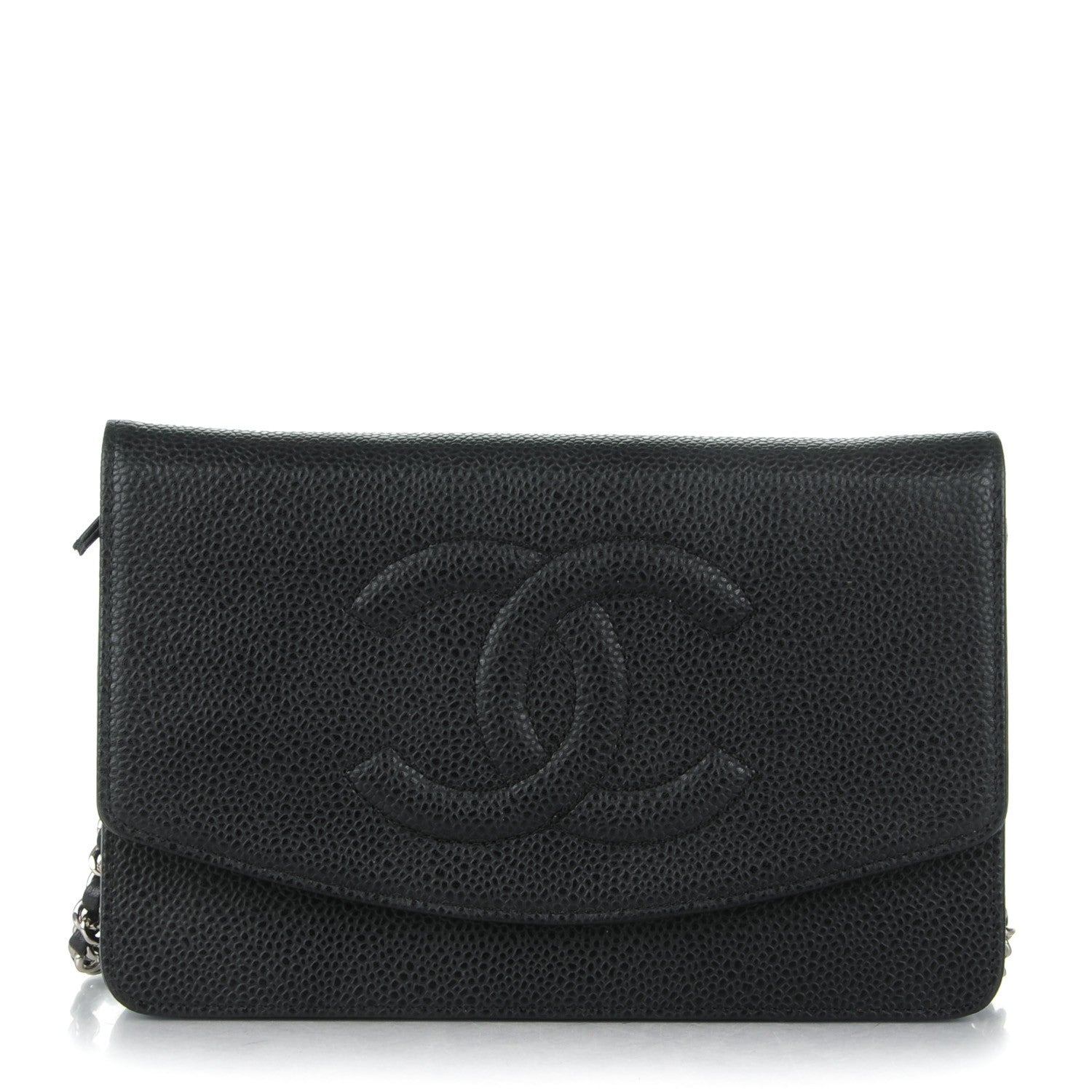 Chanel Caviar Timeless CC Wallet On Chain WOC Black 1 of 8