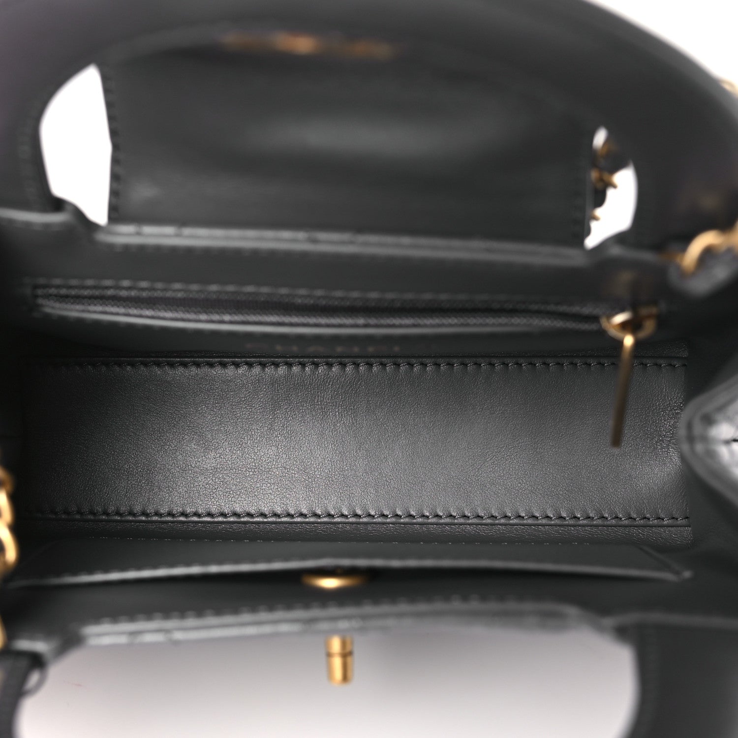Chanel Shiny Aged Calfskin Quilted Nano Kelly Shopper Grey 5 of 11