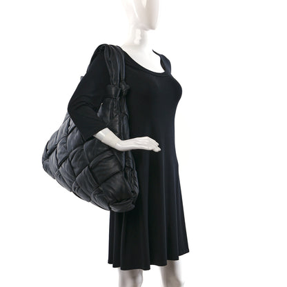 Bottega Veneta Nappa Intrecciato Maxi Padded Lock Large Shoulder Bag Black 2 of 8