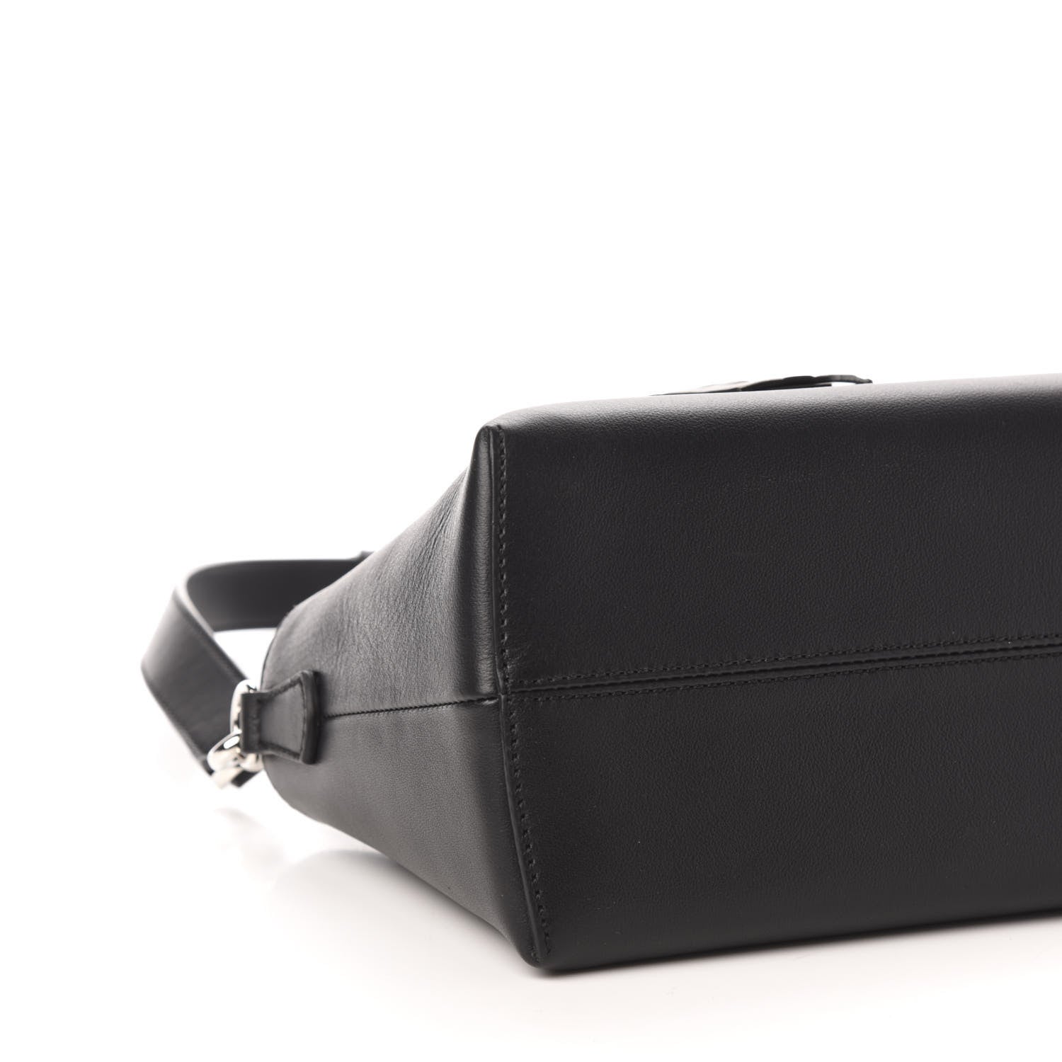 Fendi Vitello Dolce Bi-Color FF 1974 Embossed Medium By The Way Boston Bag Black Maya 8 of 10