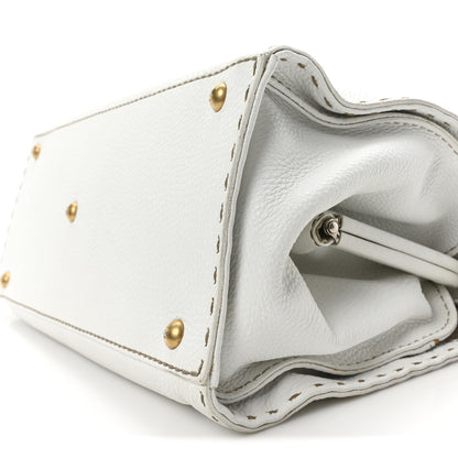 Fendi Calfskin Romano Selleria Firenze Frame Bag White 9 of 9