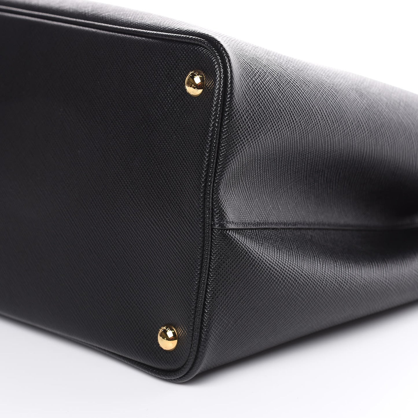 Saffiano Cuir Large Double Bag Black Fuoco