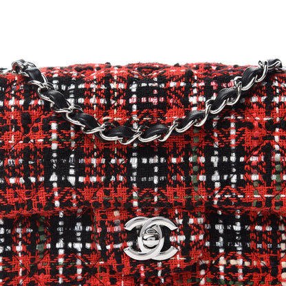 Chanel Tweed Quilted Mini Rectangular Flap Red Navy 10 of 11