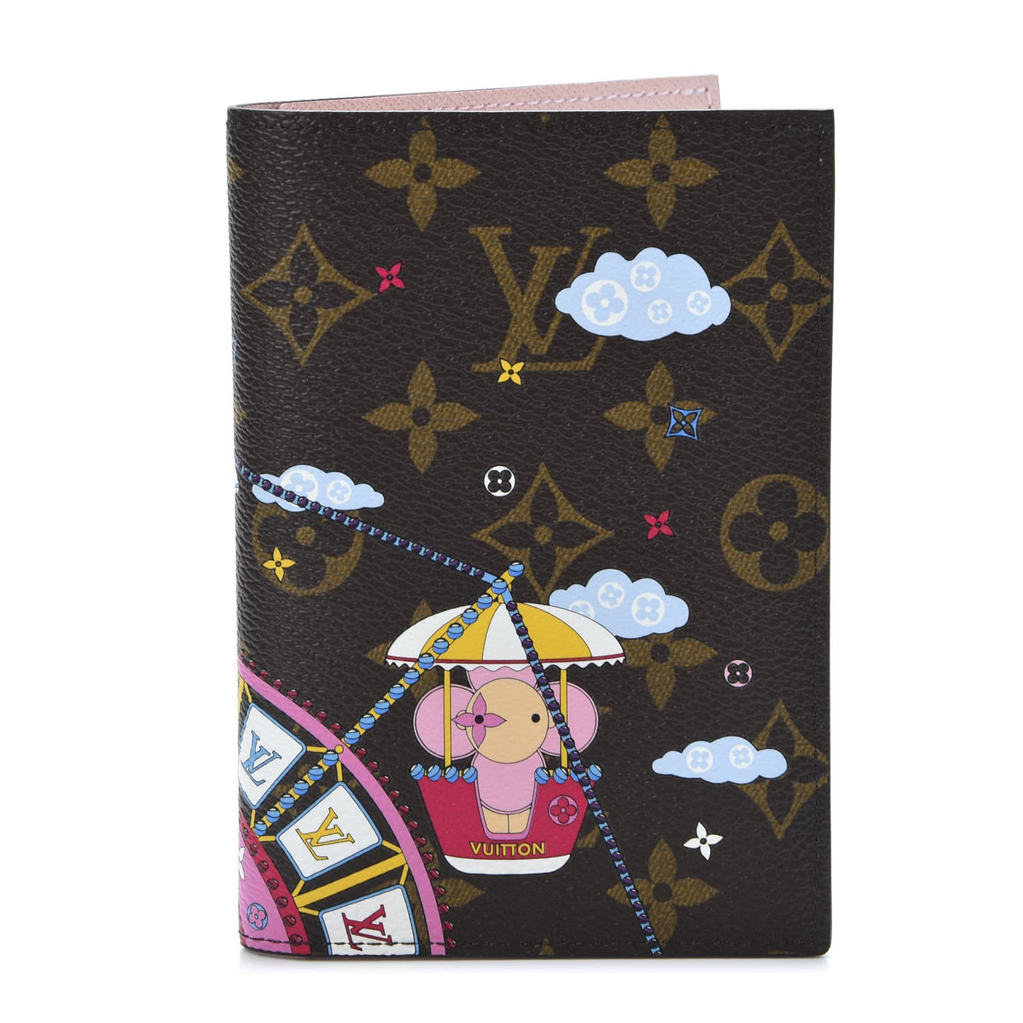 Monogram 2020 Christmas Animation Big Wheel Passport Cover Rose Ballerine