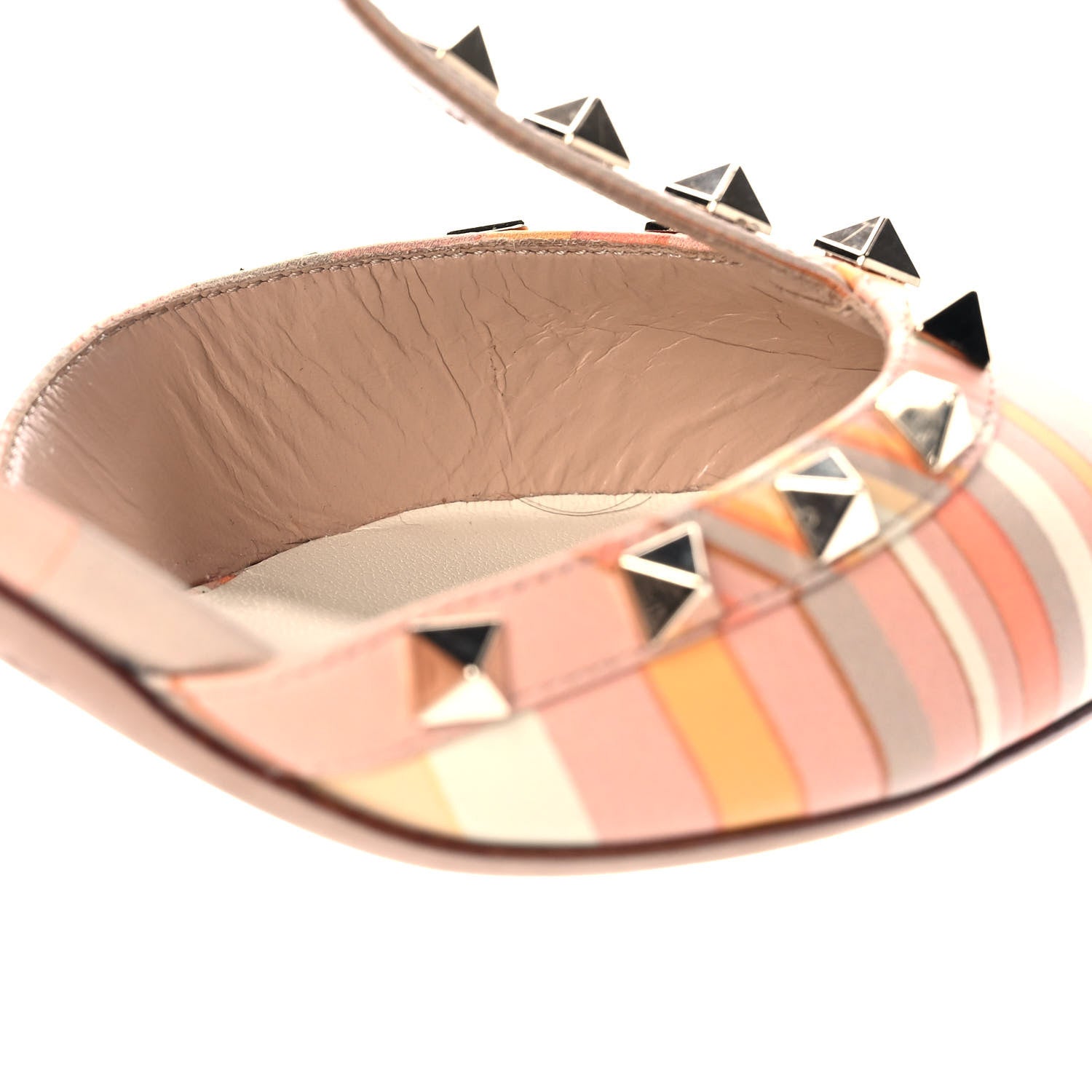 Valentino Garavani Nappa Native Couture 1975 Rockstud Ankle Strap 65mm Pumps 38 Mandarin Sorbet 9 of 10