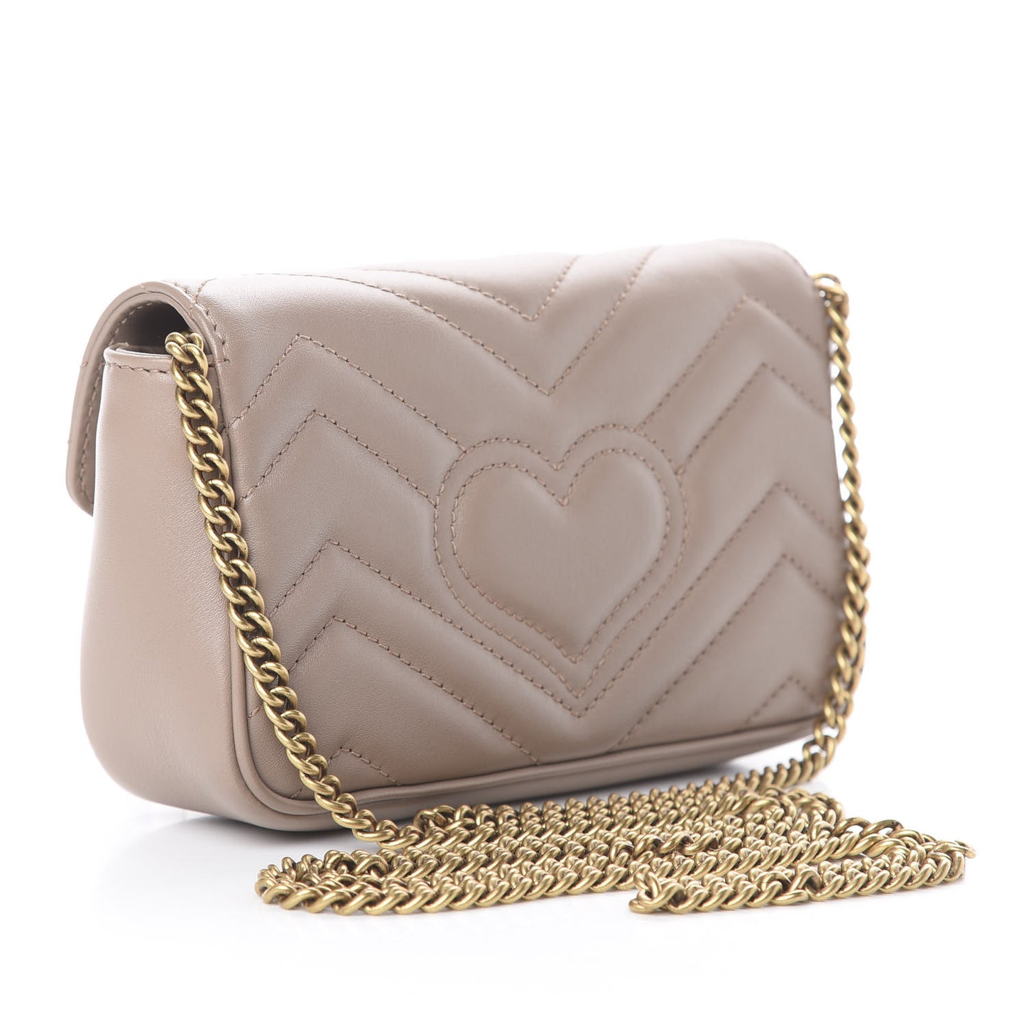 Calfskin Matelasse Super Mini GG Marmont Shoulder Bag Porcelain Rose