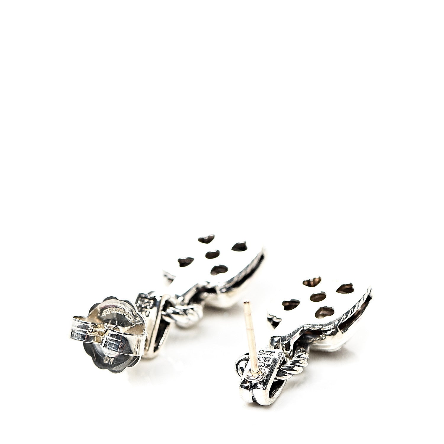 David Yurman Sterling Silver Diamond Petite Albion Drop Earrings 3 of 4