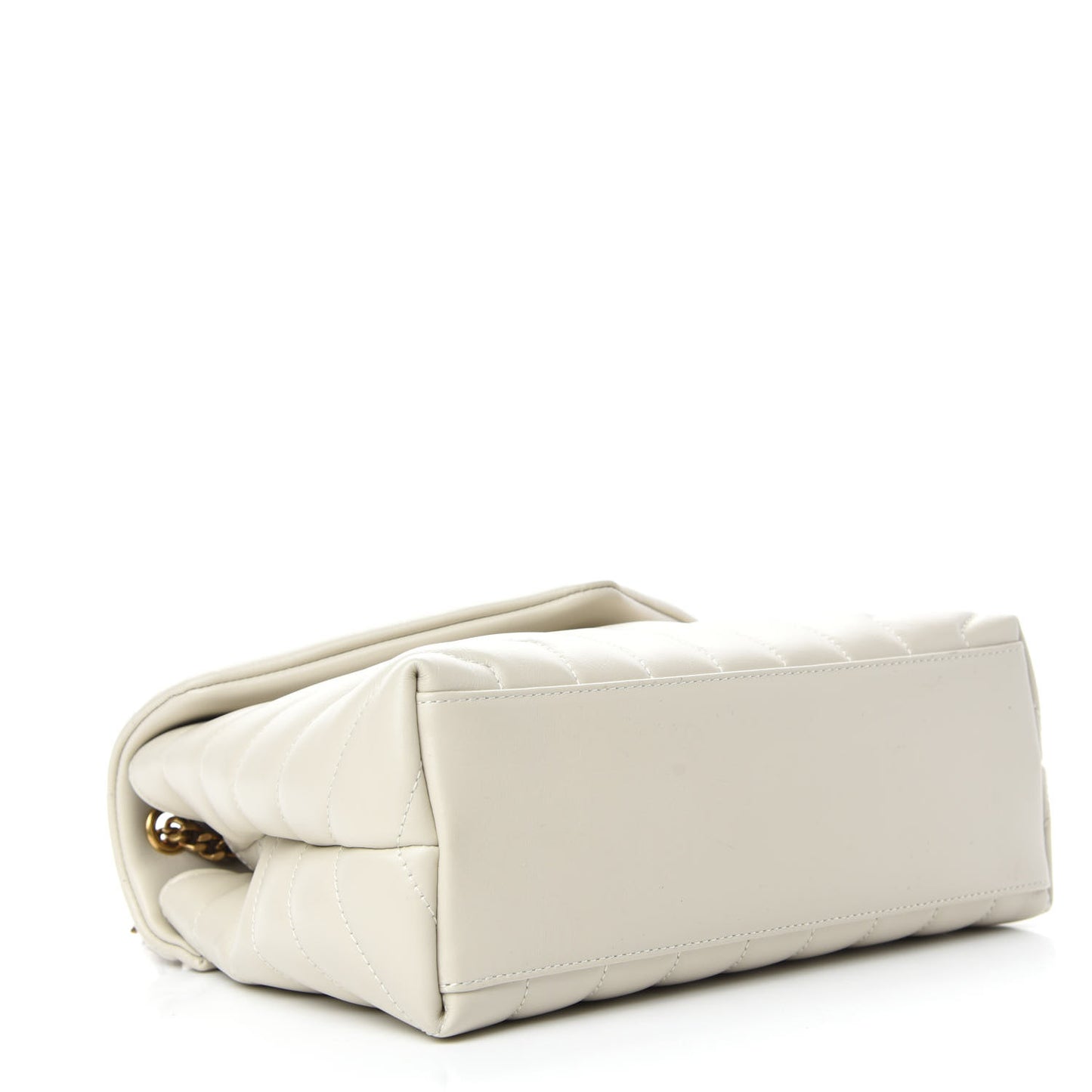 Calfskin Y Quilted Monogram Small Loulou Chain Satchel Crema Soft