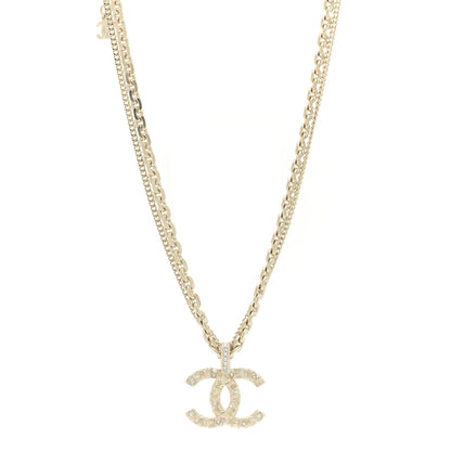 Chanel Crystal CC Multi Strand Chain Necklace Gold 1 of 6