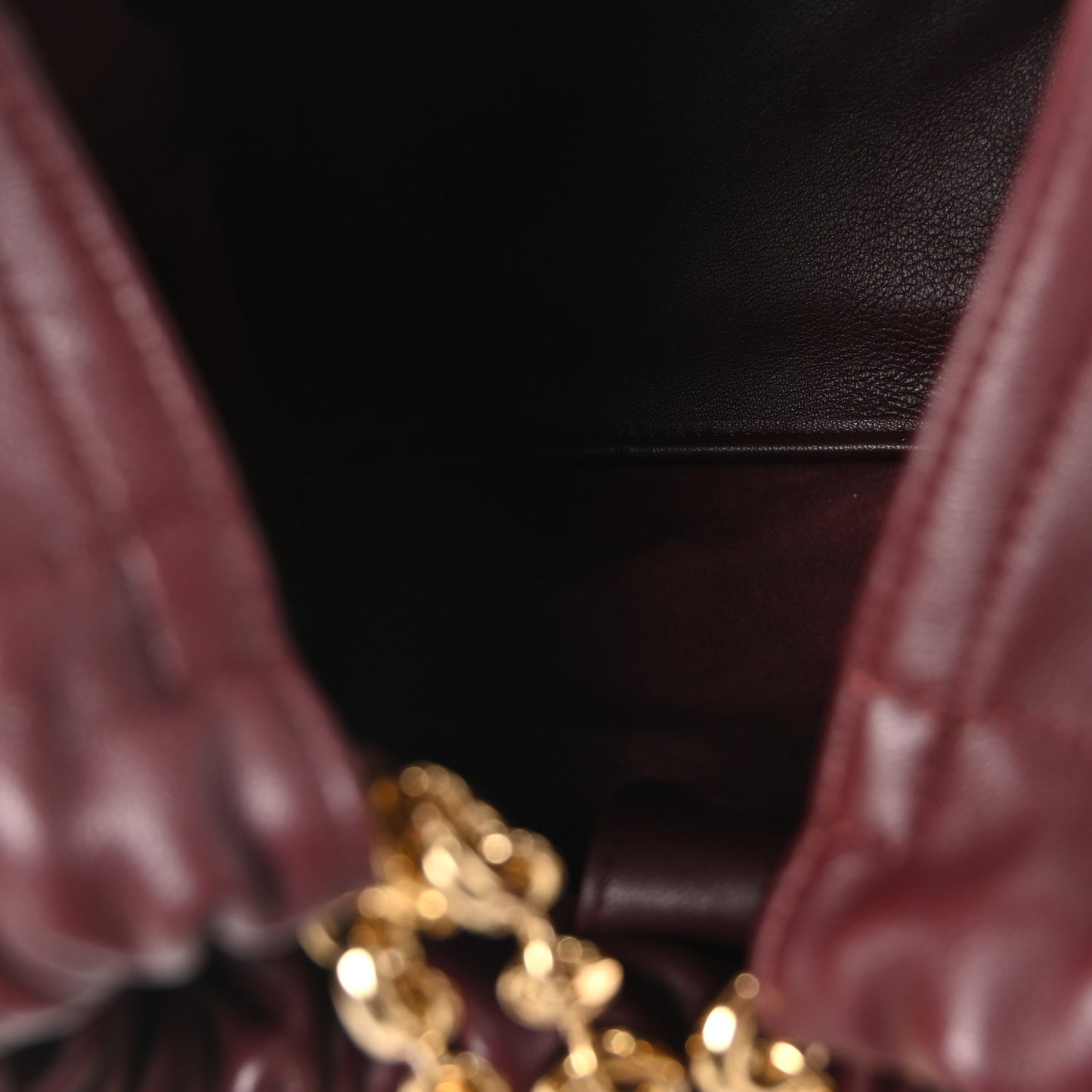 Buttery Nappa Lambskin Small Squeeze Bag Dark Burgundy