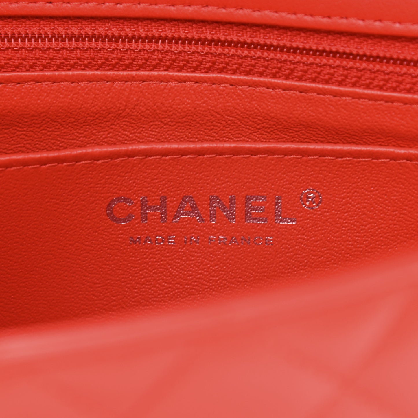 Lambskin Quilted Mini Rectangular Flap Red