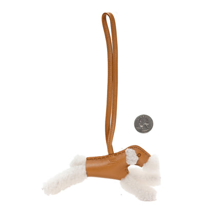 Hermes Milo Lambskin Shearling Budy Charm Sesame 2 of 4