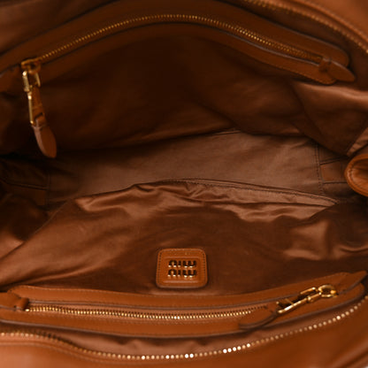 Miu Miu Soft Calf Softy Large Beau Top Handle Bag Cognac 5 of 9