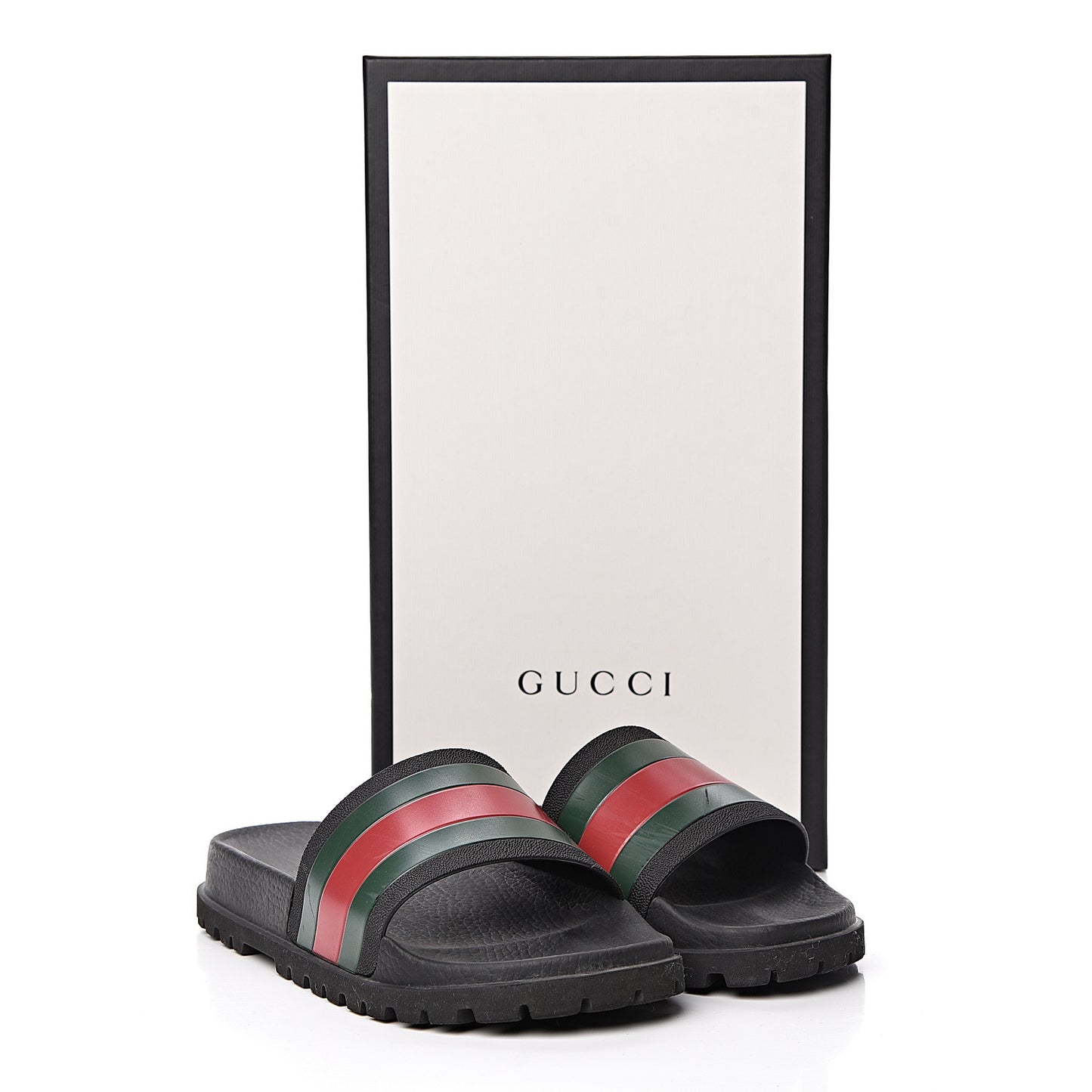 Rubber Web Mens Lug Sole Slide Sandals 6 Black Green Red