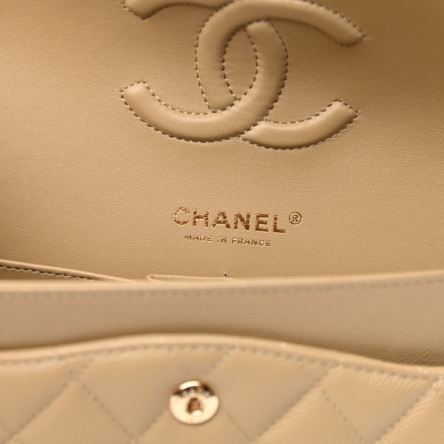 Chanel Caviar Quilted Medium Double Flap Dark Beige 6 of 12