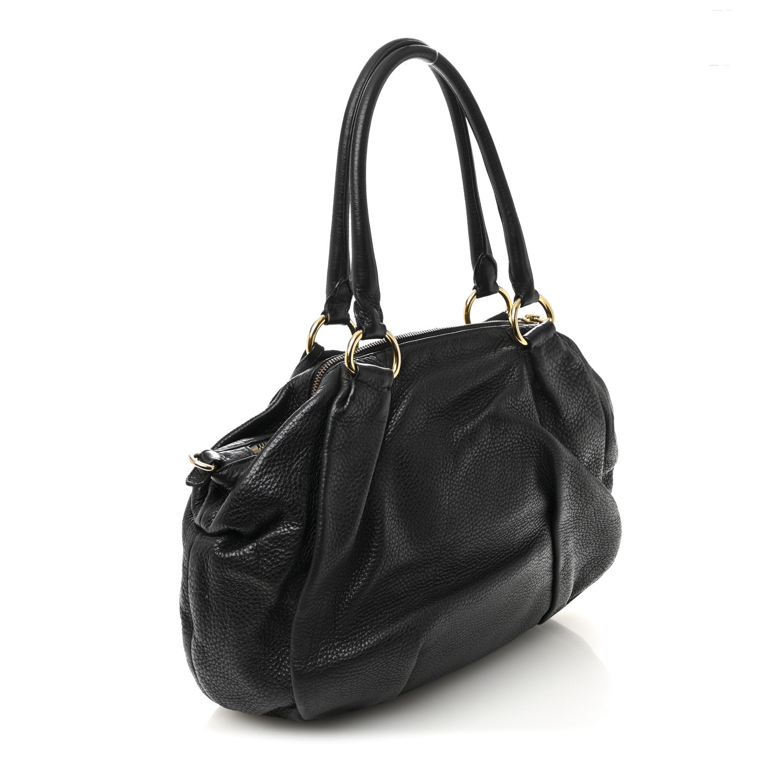 Prada Vitello Daino Shoulder Bag Black 3 of 9