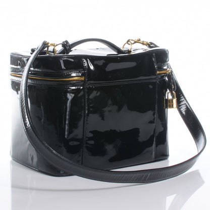 Chanel Patent Large Cosmetic Train Case Black 3 of 6