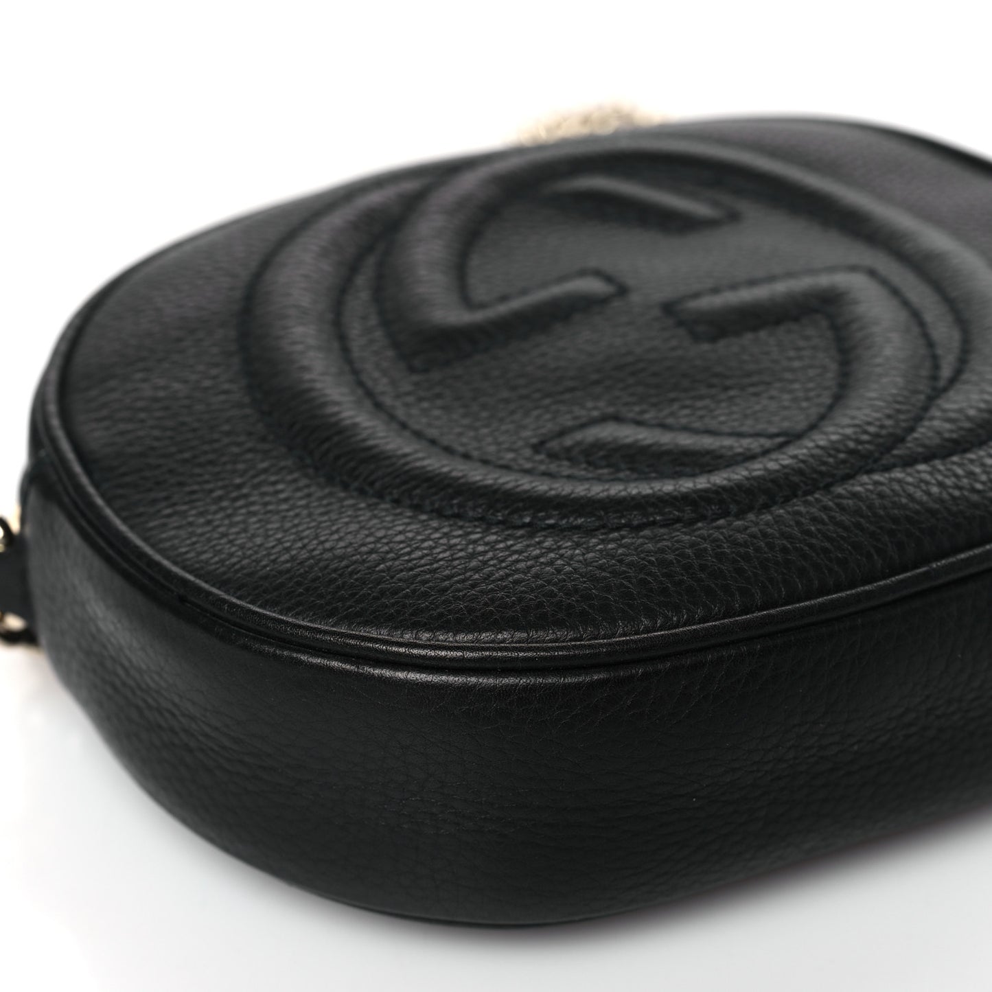 Pebbled Calfskin Mini Soho Chain Bag Black
