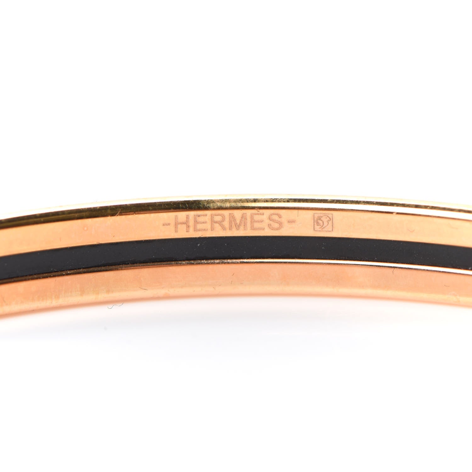 Hermes Enamel Printed Extra Narrow Printed Bracelet 65 Black 4 of 4