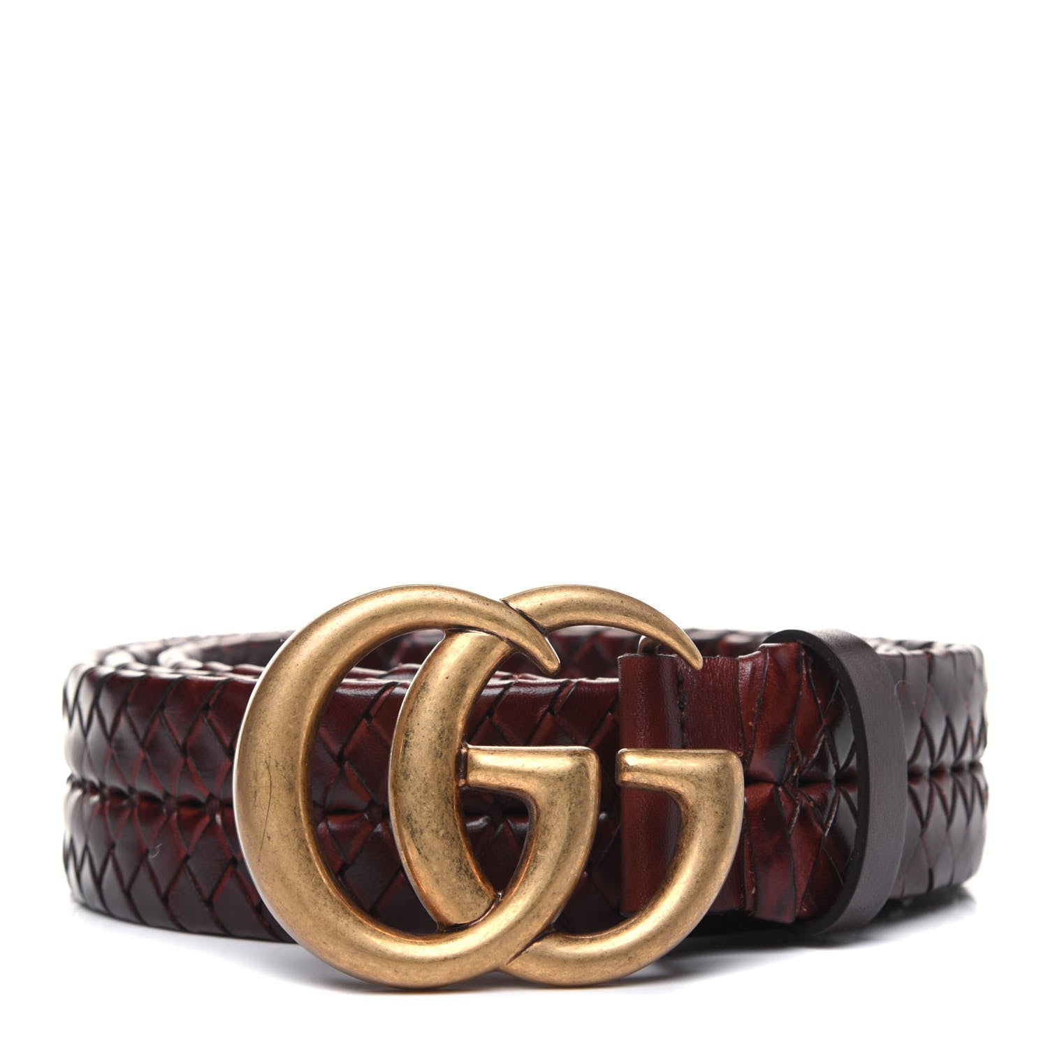 Gucci Calfskin Braided Double G 40mm Belt 115 46 Cuoio Bruciato 1 of 5