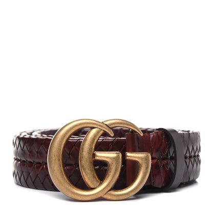 Gucci Calfskin Braided Double G 40mm Belt 115 46 Cuoio Bruciato 1 of 5