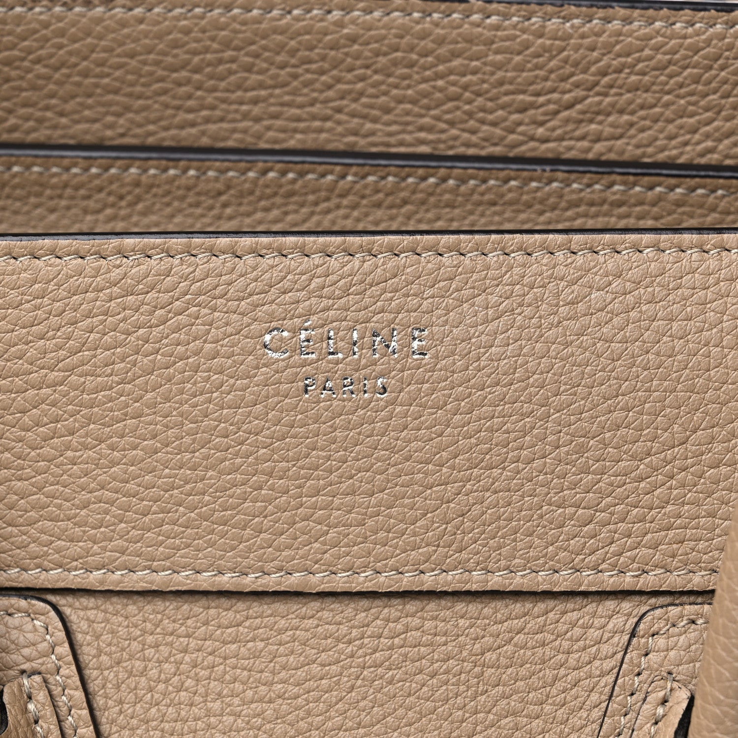 Celine Drummed Calfskin Mini Luggage Dune 12 of 15
