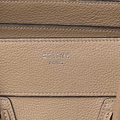 Celine Drummed Calfskin Mini Luggage Dune 12 of 15