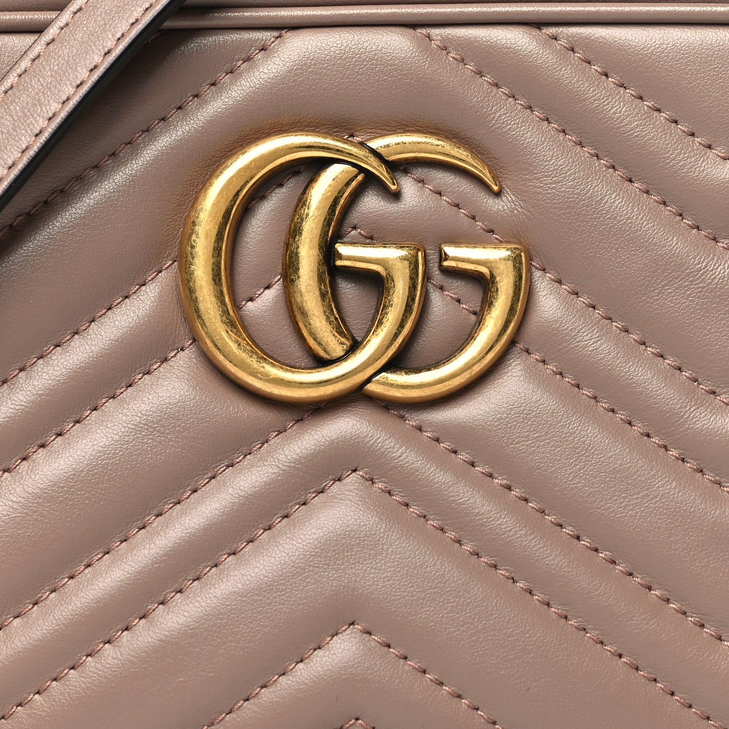 Gucci Calfskin Matelasse Small GG Marmont Chain Shoulder Bag Porcelain Rose 9 of 12