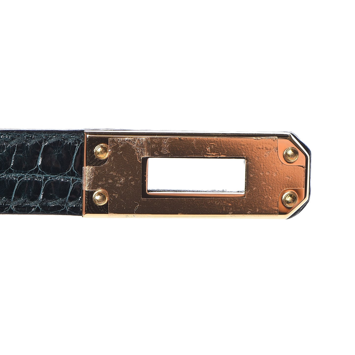 Shiny Alligator Mini Kelly Sellier 20 Vert Cypress