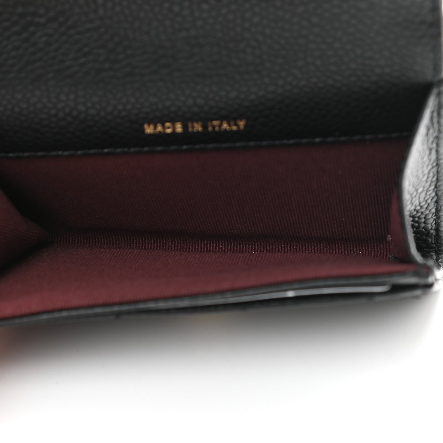 Caviar Quilted Flap Card Holder Black