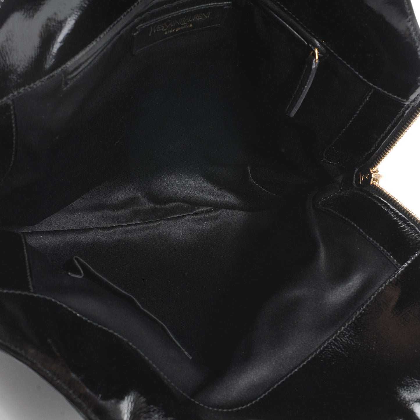 Patent Crocodile Embossed Tribute Tote Black