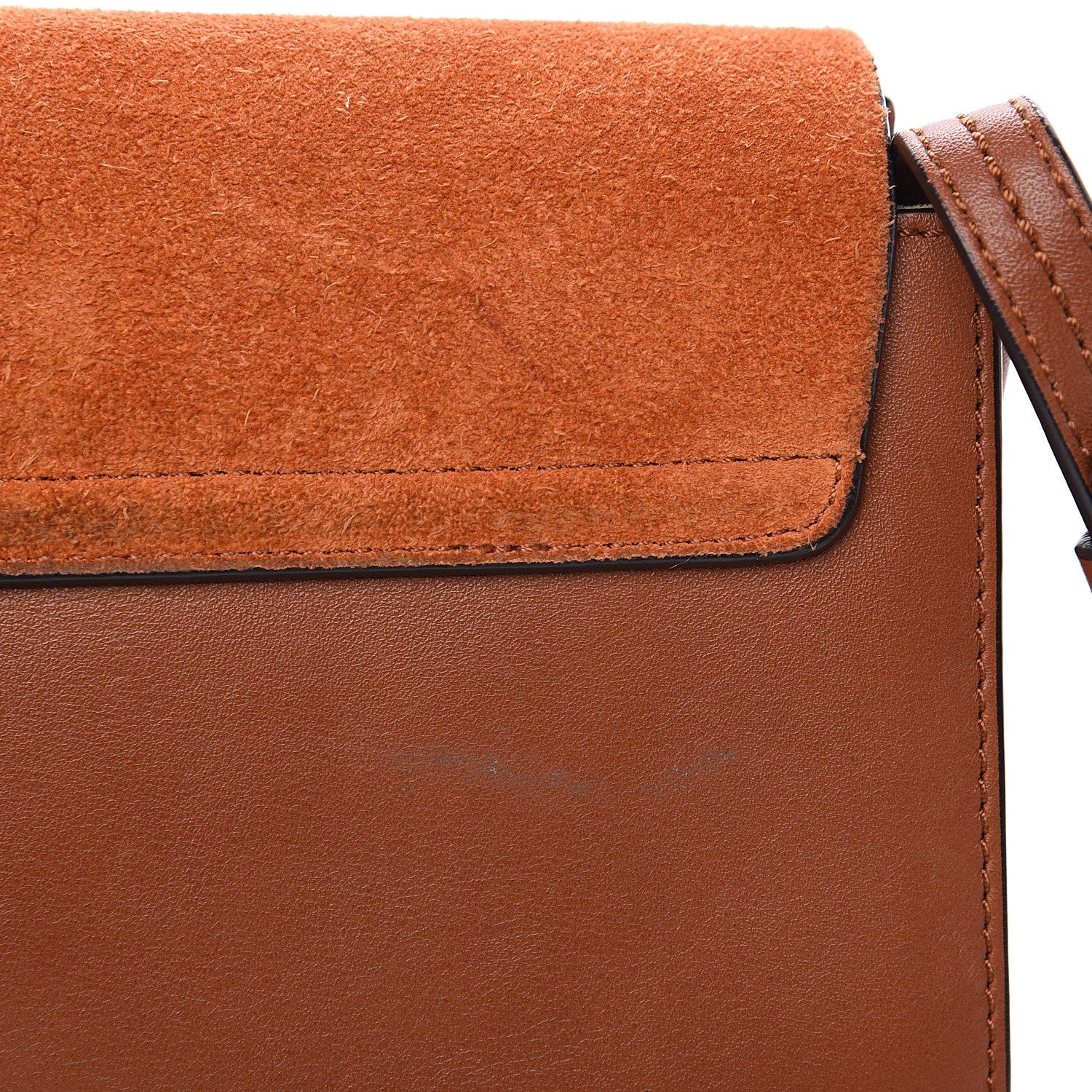 Chloe Suede Calfskin Small Faye Shoulder Bag Tobacco 12 of 13