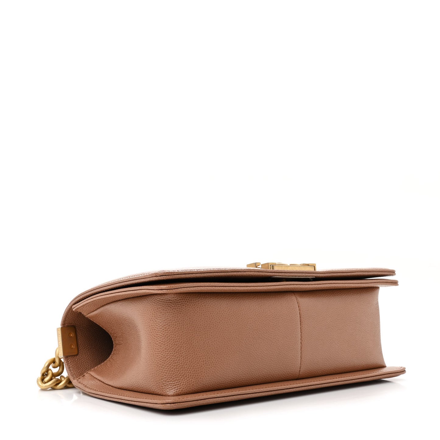 Caviar Chevron Quilted Medium Boy Flap Brown